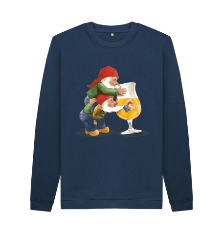 Navy Blue Printed Sweater Front
