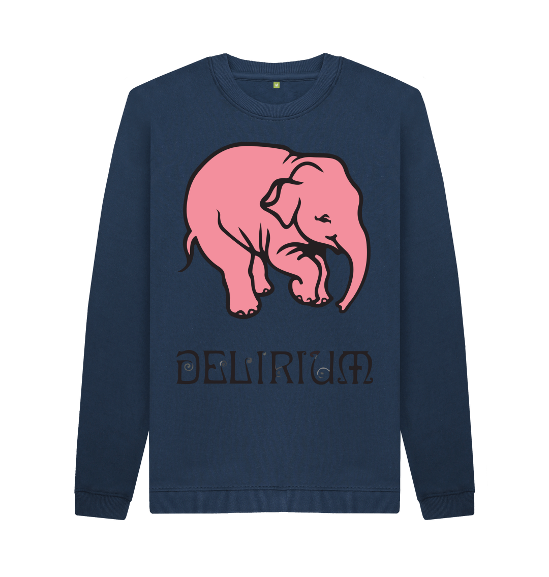 Navy Blue Printed Sweater Front