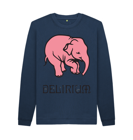 Navy Blue Printed Sweater Front