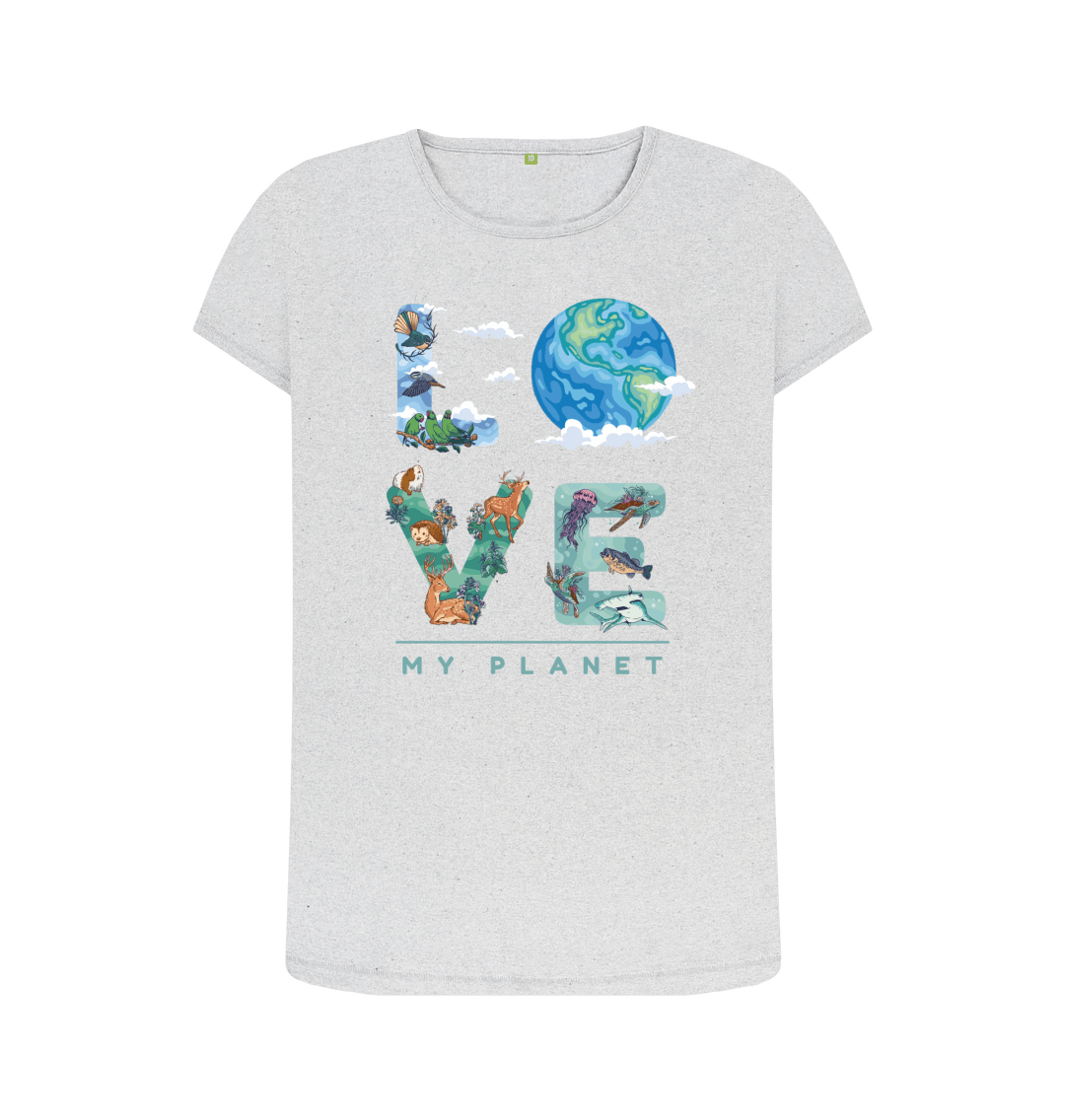 Grey Recycled Printed T-Shirt Front