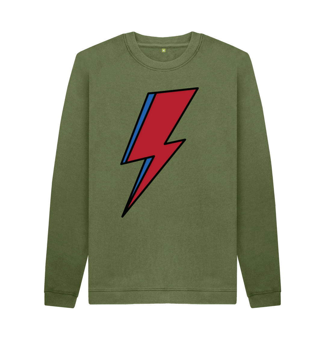 Khaki Printed Sweater Front