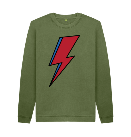 Khaki Printed Sweater Front