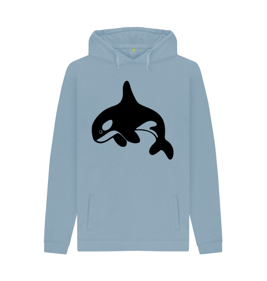 Stone Blue Printed Hoody Front