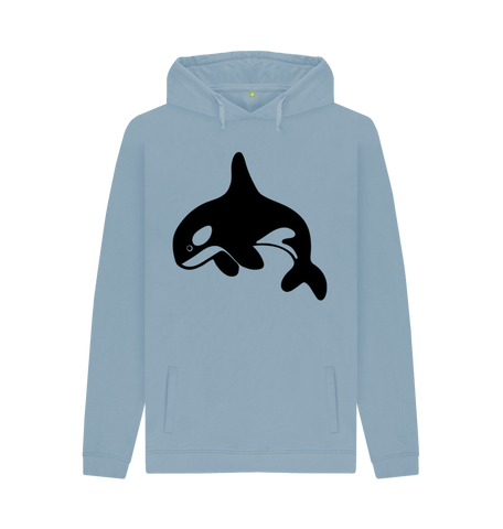 Stone Blue Printed Hoody Front
