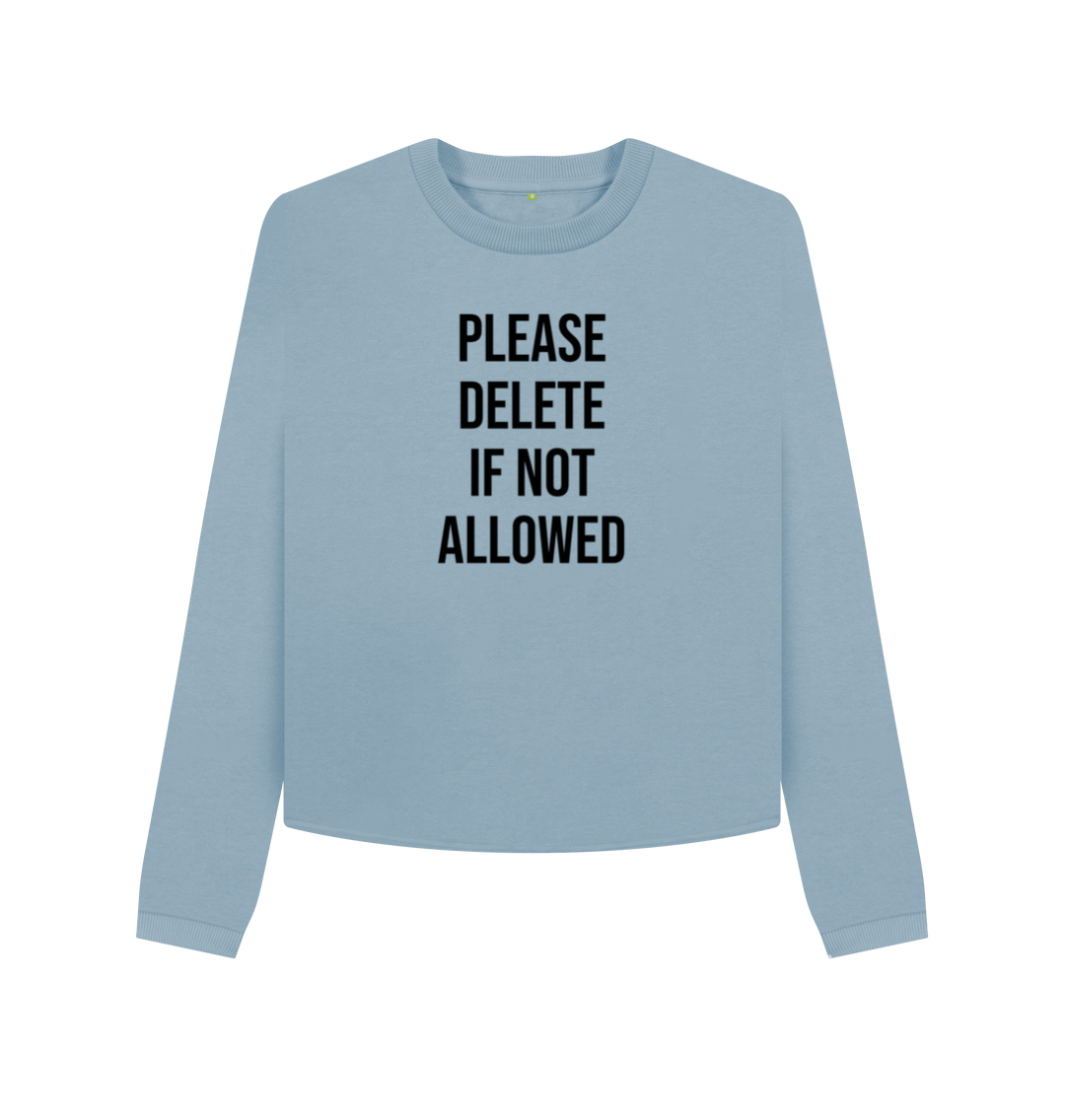 Stone Blue Printed Boxy Jumpers Front