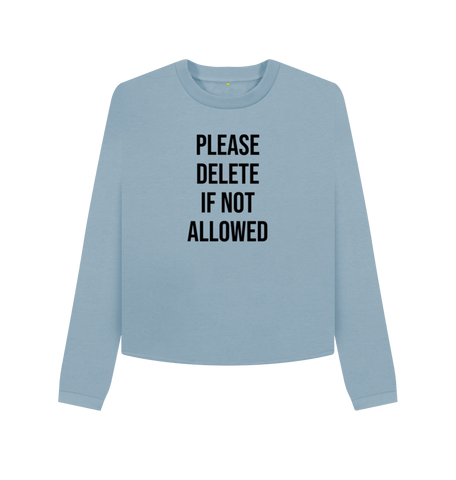 Stone Blue Printed Boxy Jumpers Front