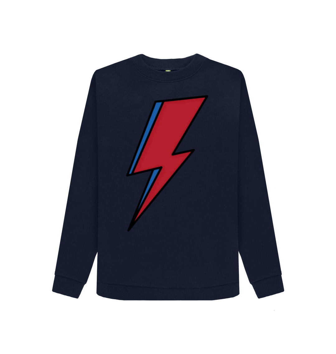 Navy Blue Printed Sweater Front