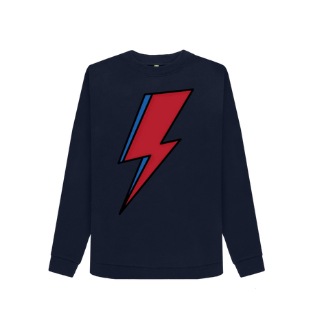 Navy Blue Printed Sweater Front