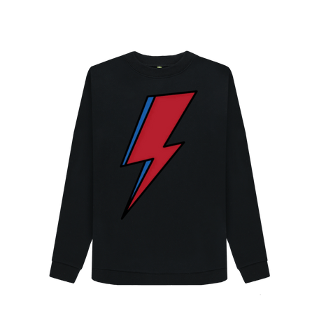 Black Printed Sweater Front