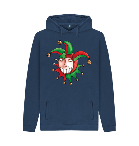 Navy Printed Hoody Front