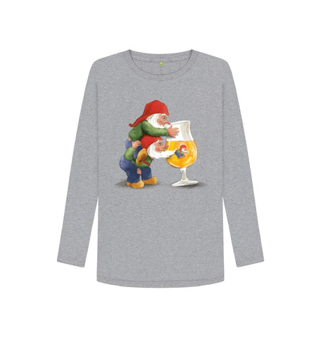 Athletic Grey Gnomes Drinking La Chouffe Women's Long Sleeve T-Shirt