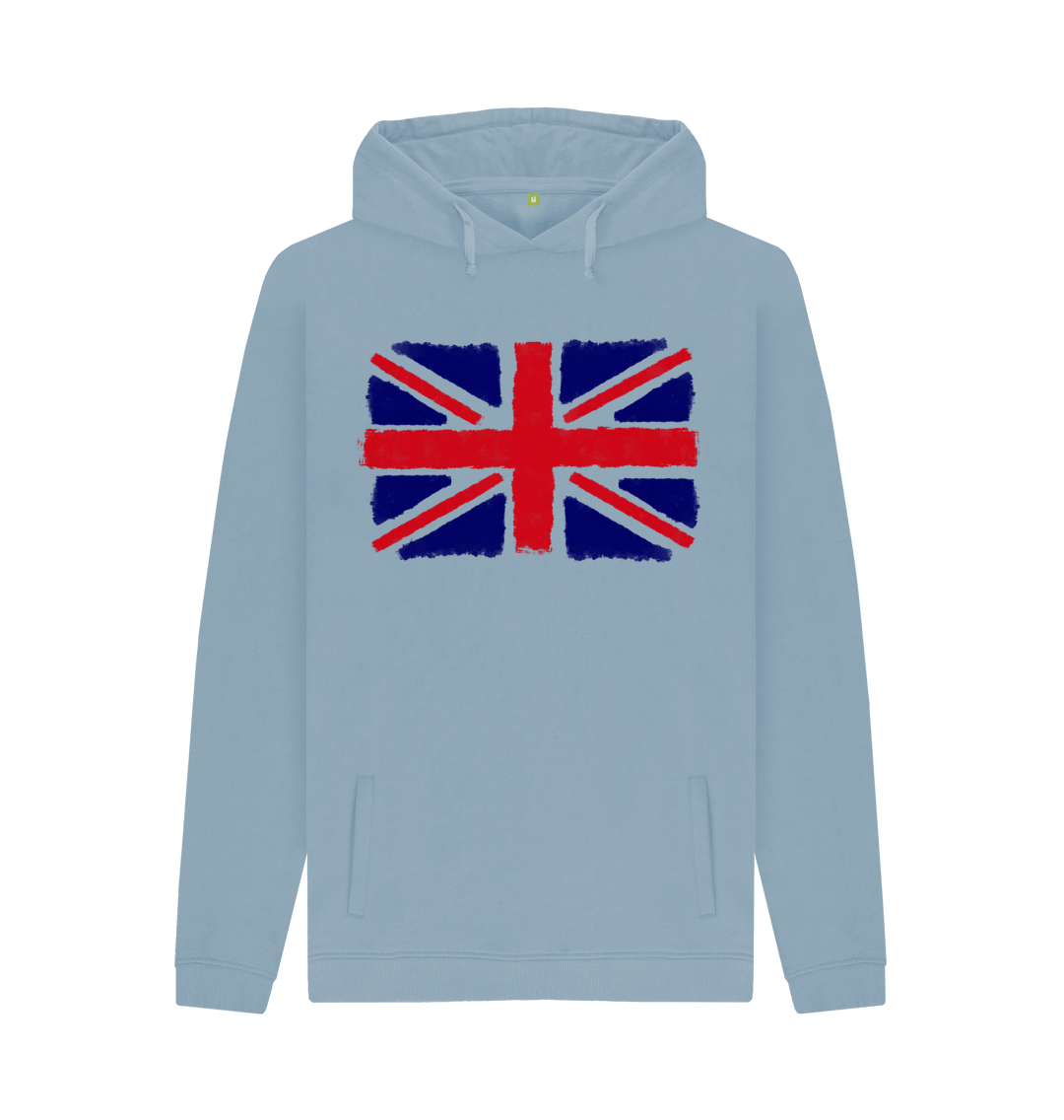 Stone Blue Printed Hoody Front