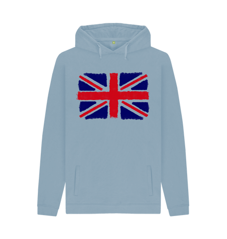 Stone Blue Printed Hoody Front