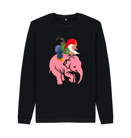 Black Printed Sweater Front