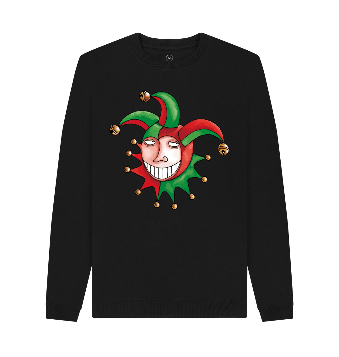 Black Recycled Printed Sweater Front