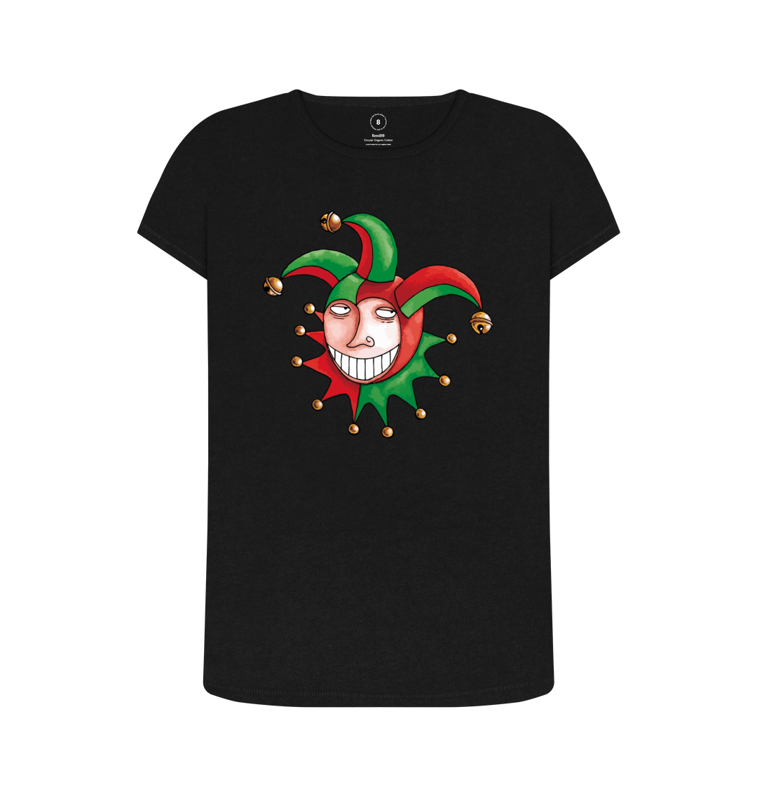 Black Recycled Printed T-Shirt Front