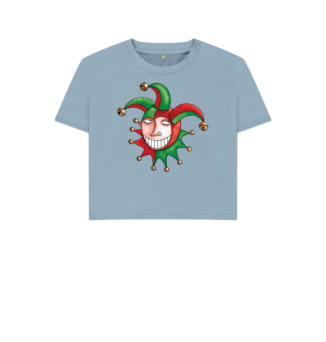 Stone Blue Printed T-shirt Front