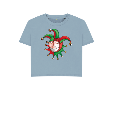 Stone Blue Printed T-shirt Front