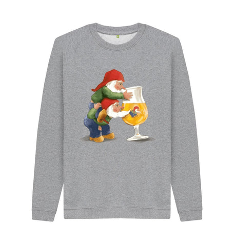 Light Heather Gnomes Drinking La Chouffe Men's Crew Neck Sweater