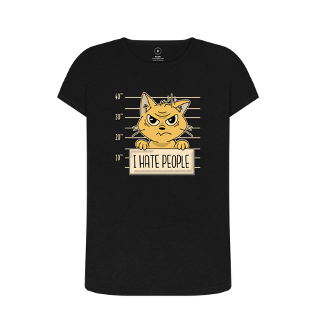 Black Recycled Printed T-Shirt Front