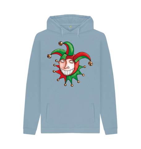 Stone Blue Printed Hoody Front