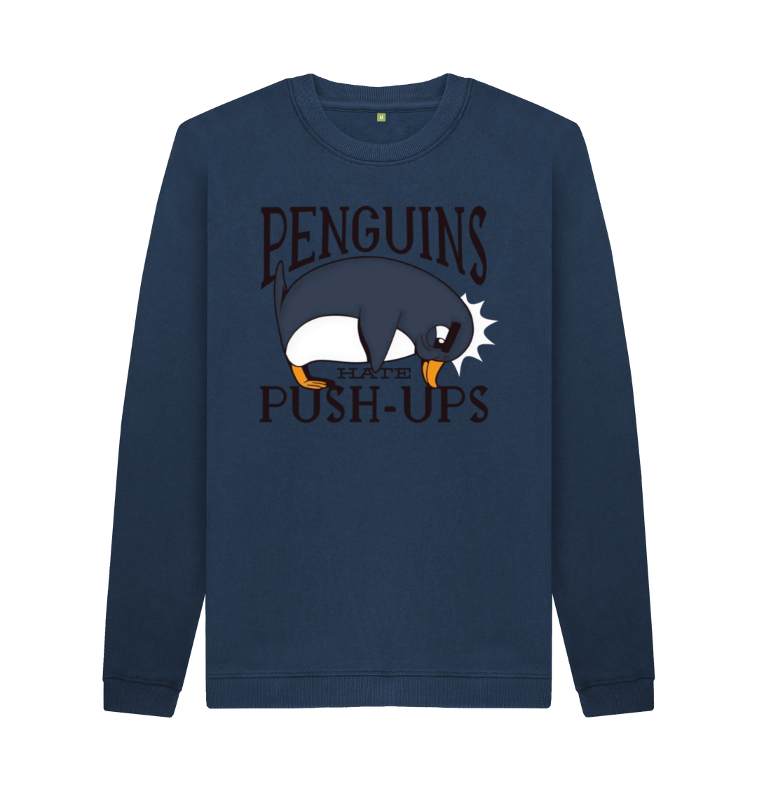 Navy Blue Printed Sweater Front