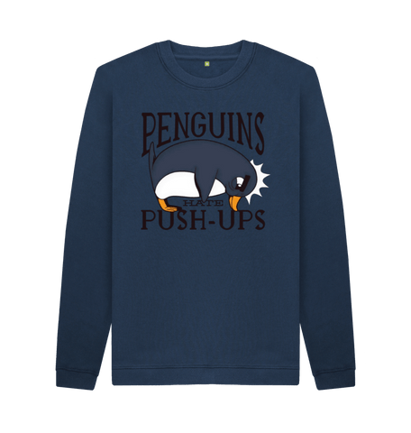 Navy Blue Printed Sweater Front