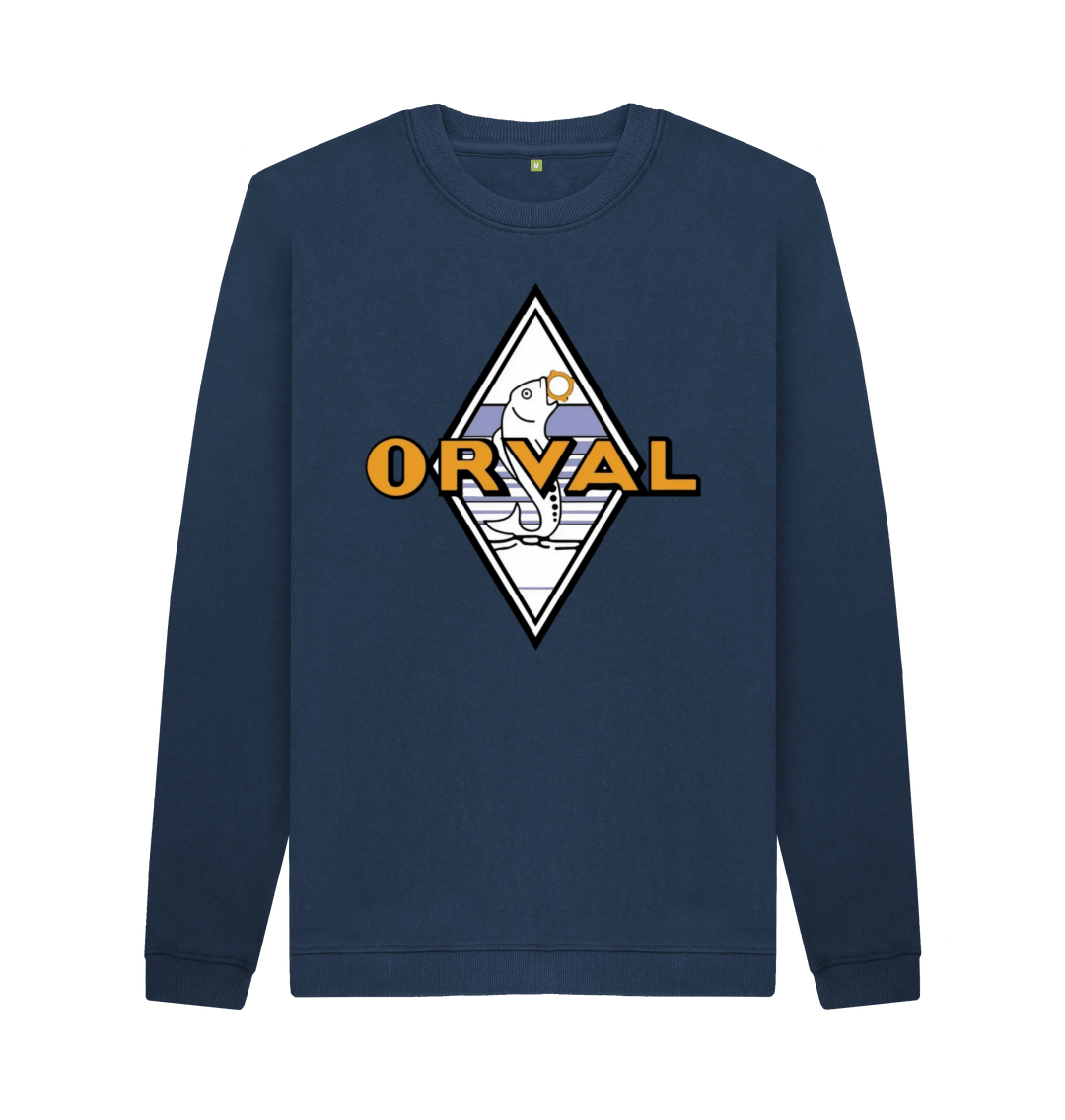 Navy Blue Printed Sweater Front