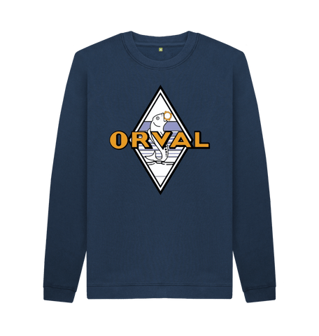 Navy Blue Printed Sweater Front
