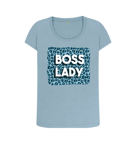 Stone Blue Printed T-shirt Front