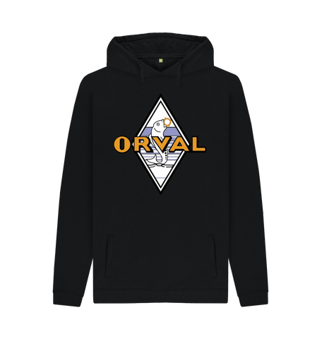 Black Printed Hoody Front