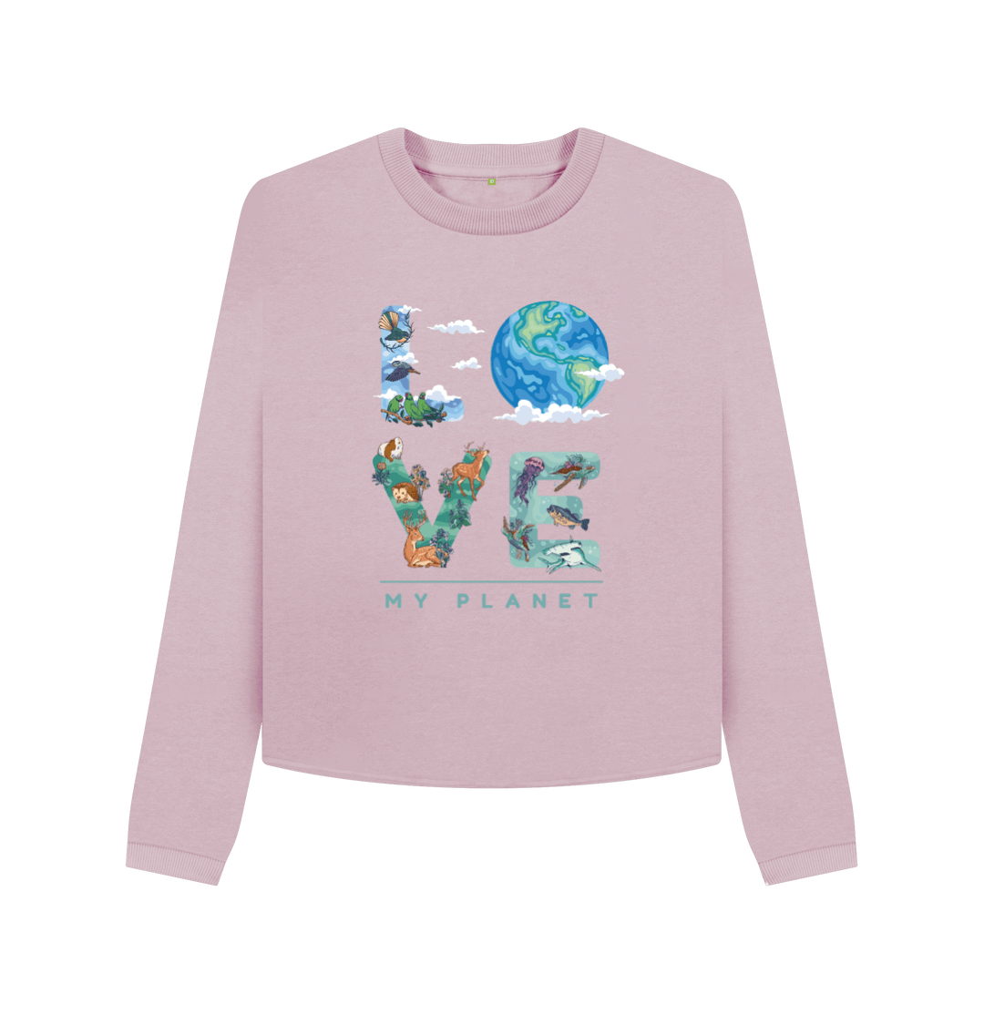Mauve Printed Boxy Jumpers Front