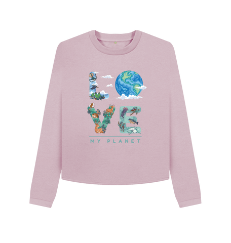 Mauve Printed Boxy Jumpers Front