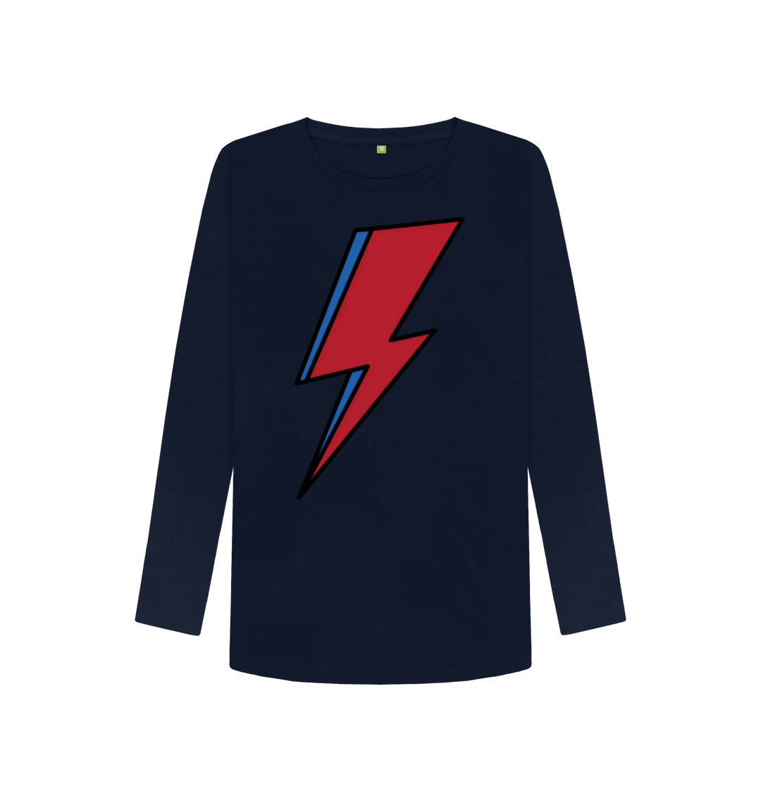 Navy Blue Printed Long Sleeve T Shirt Front