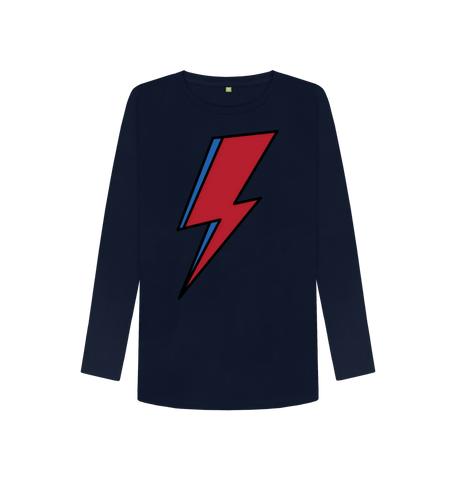 Navy Blue Printed Long Sleeve T Shirt Front