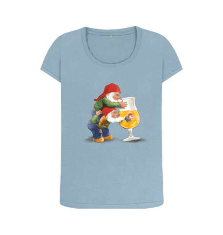 Stone Blue Printed T-shirt Front