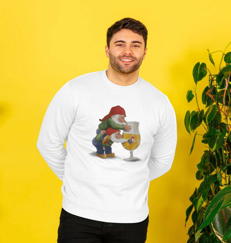 Gnomes Drinking La Chouffe Men's Crew Neck Sweater