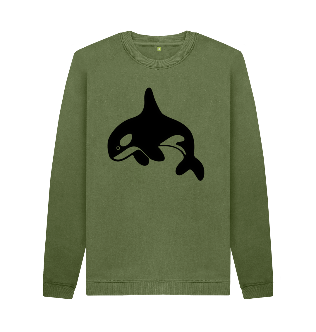 Khaki Printed Sweater Front