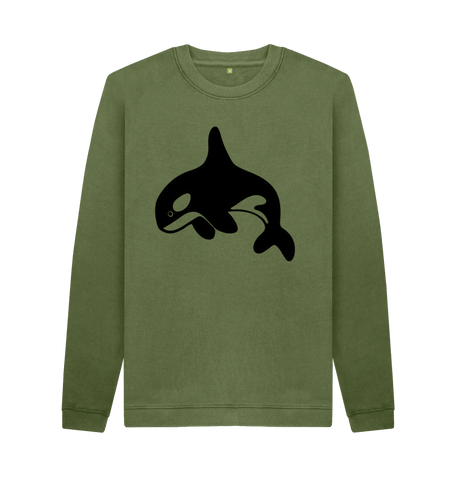Khaki Printed Sweater Front