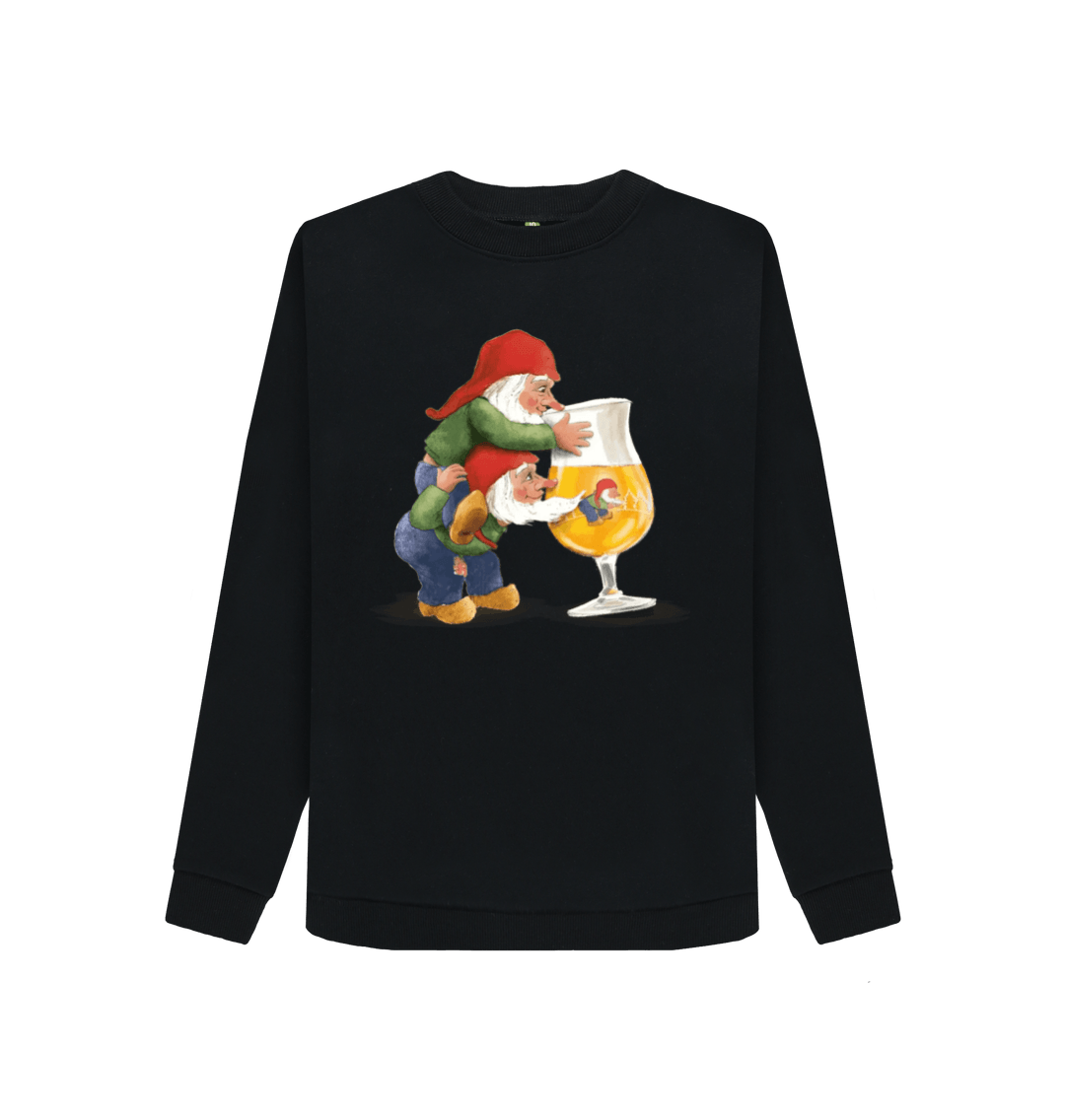 Black Printed Sweater Front