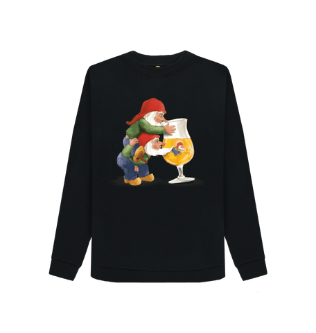 Black Printed Sweater Front
