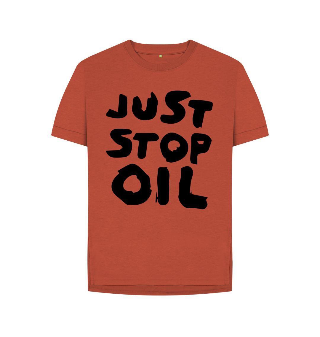 Rust Just Stop Oil x Skull Women's Relaxed Fit Tee