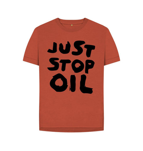 Rust Just Stop Oil x Skull Women's Relaxed Fit Tee