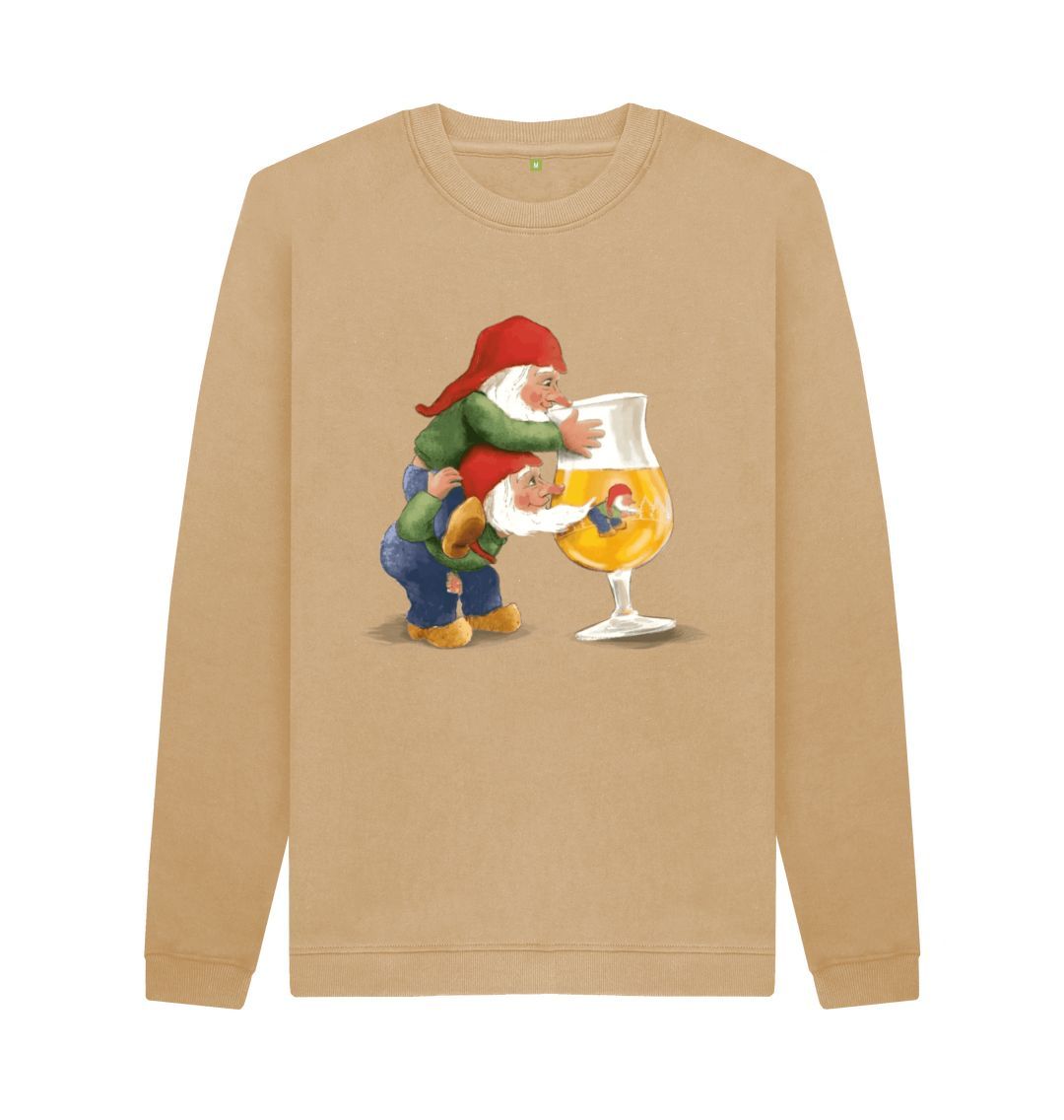 Sand Gnomes Drinking La Chouffe Men's Crew Neck Sweater