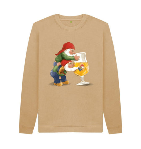 Sand Gnomes Drinking La Chouffe Men's Crew Neck Sweater