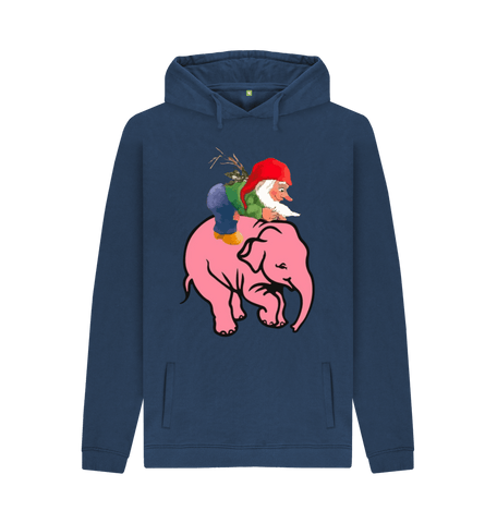 Navy Printed Hoody Front
