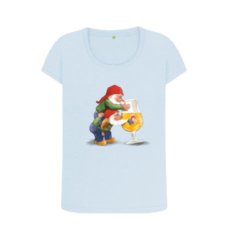 Sky Blue Gnomes Drinking La Chouffe Women's Scoop Neck T-Shirt