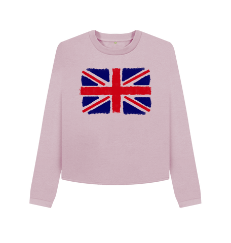 Mauve Printed Boxy Jumpers Front