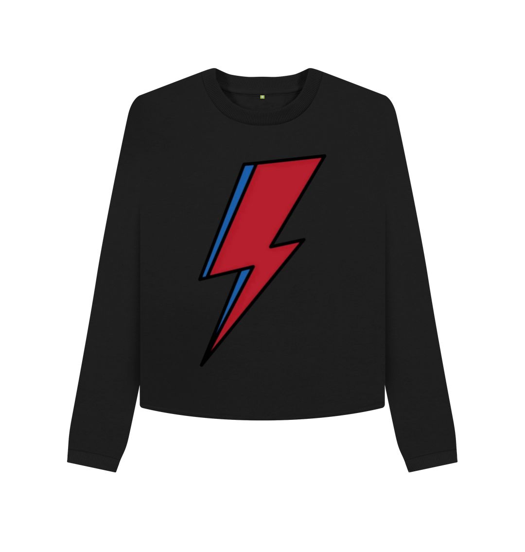 Black Lightning Bolt Women's Boxy Jumper