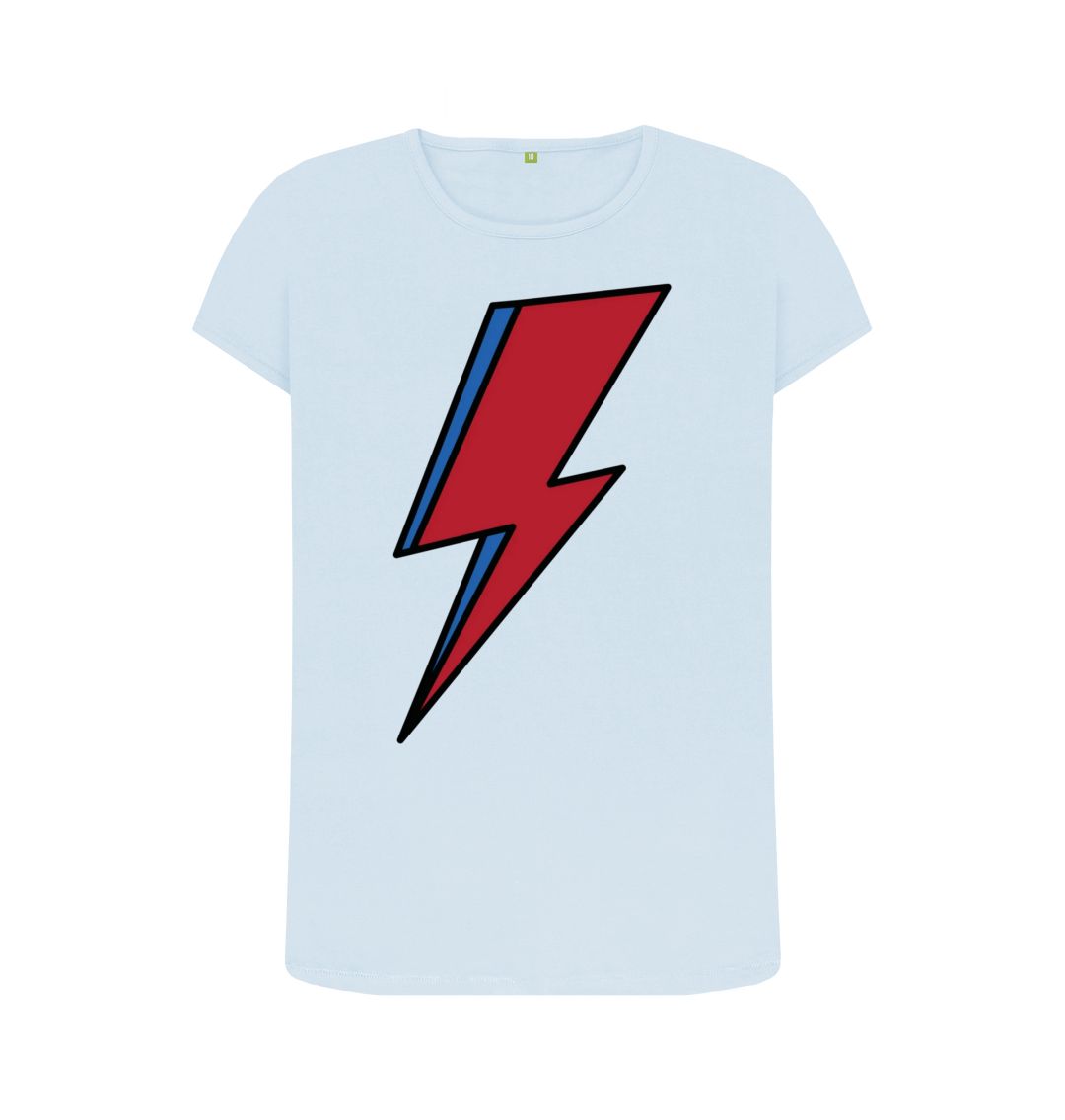 Sky Blue Lightning Bolt Women's Crew Neck T-Shirt